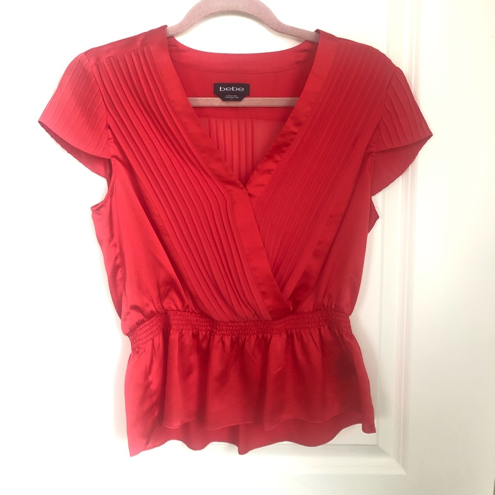 Bebe Silk Holiday Top